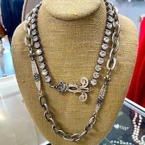 French Kande Swarovski Crown Necklace